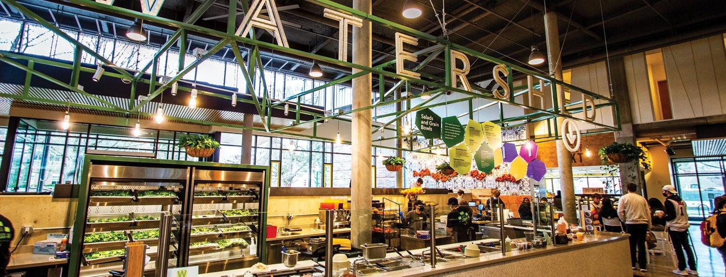 Watershed serving counter