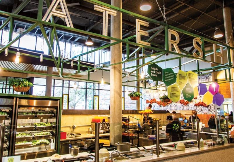 Watershed serving counter