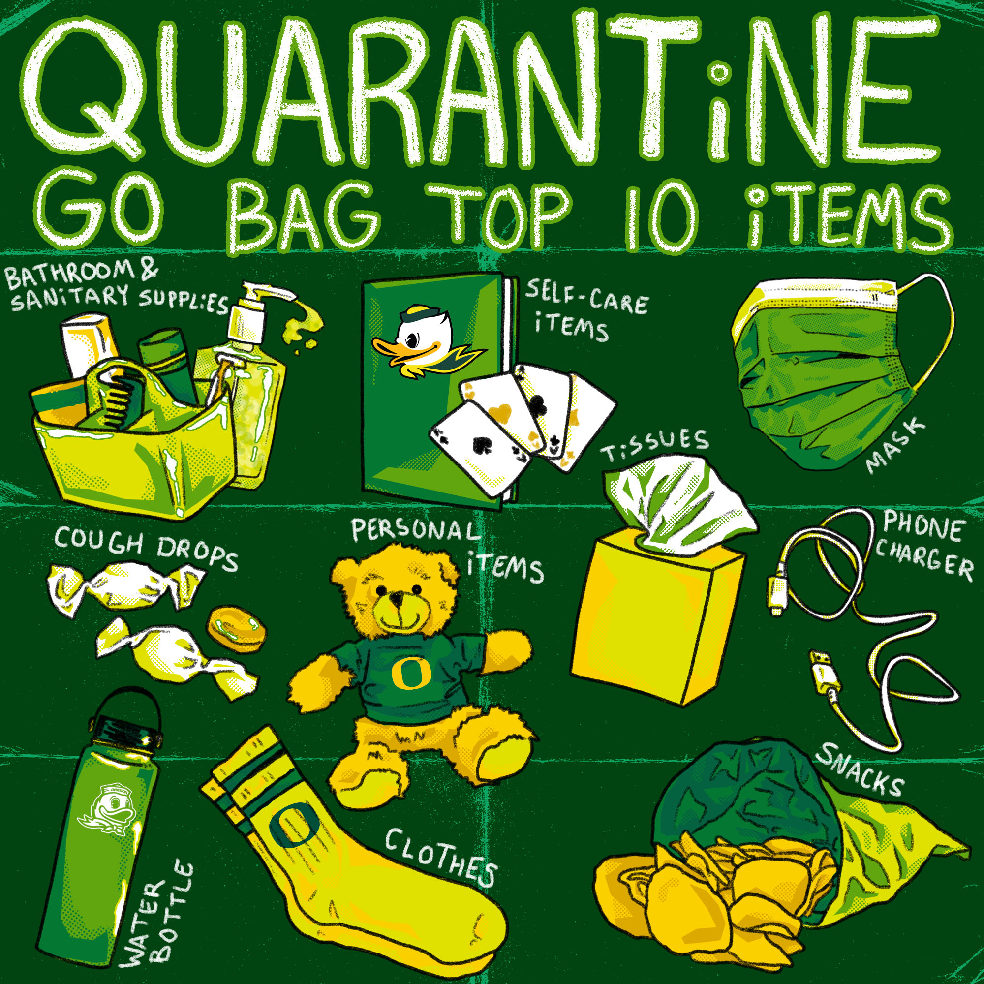 Go bag for isolation or quarantine