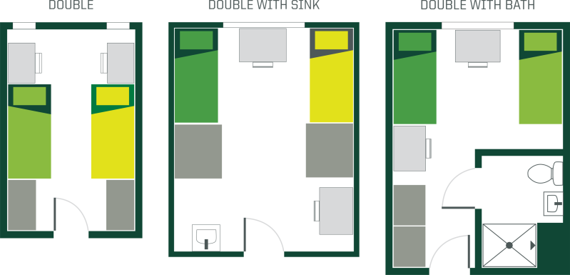 Double Room Sample Layouts