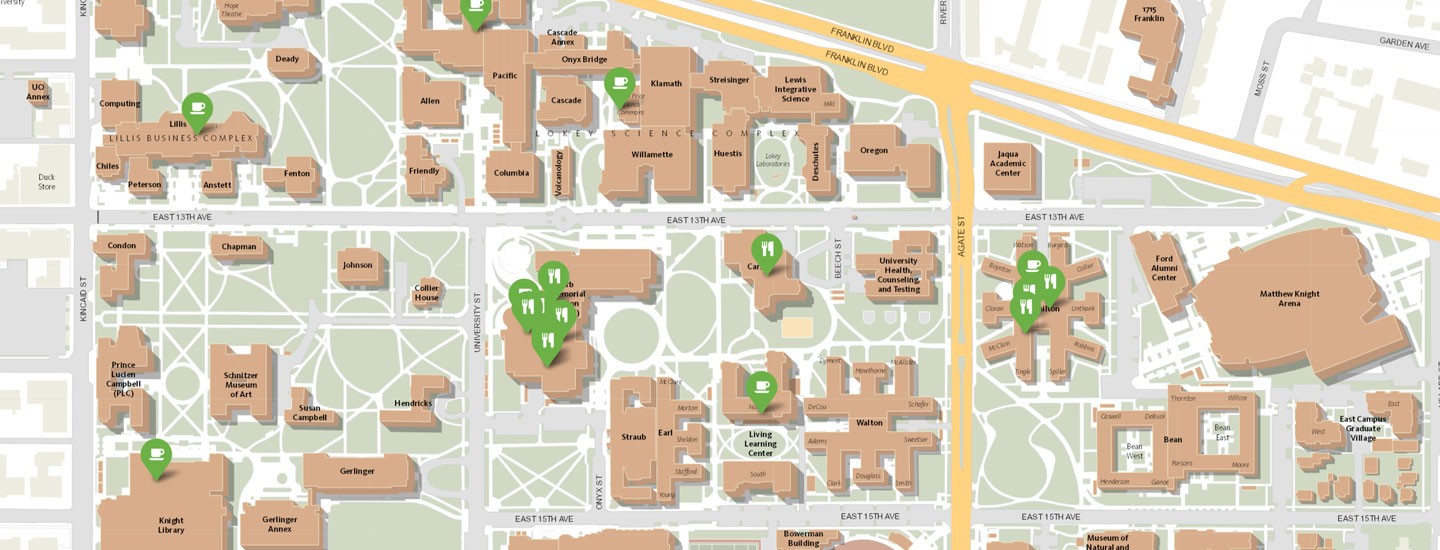 map of university of oregon Food On Campus University Housing map of university of oregon