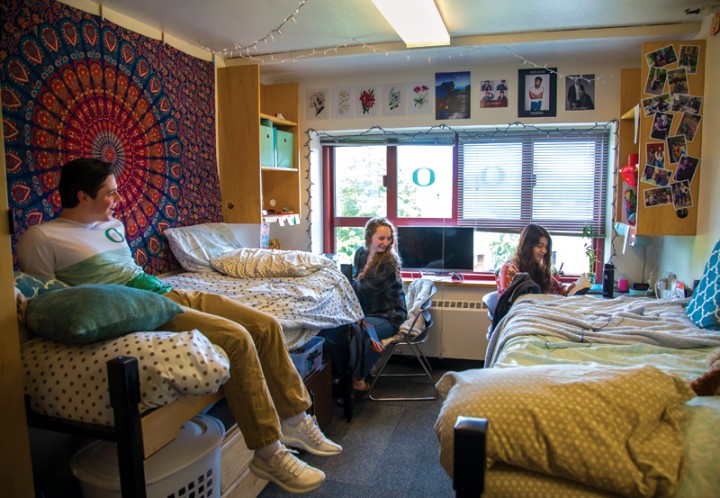 Students in a Carson double room