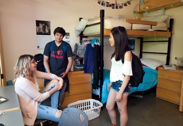 Students in a Living-Learning Center double room